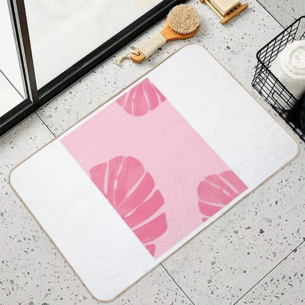 Pink Flowers Art  Dirt-Trapping Bath Mat