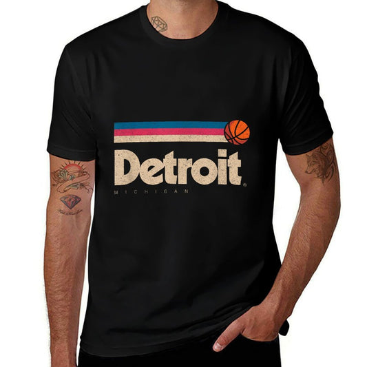 Detroit Basketball B-Ball City Michigan Retro Detroit  Graphic-printed T-Shirt