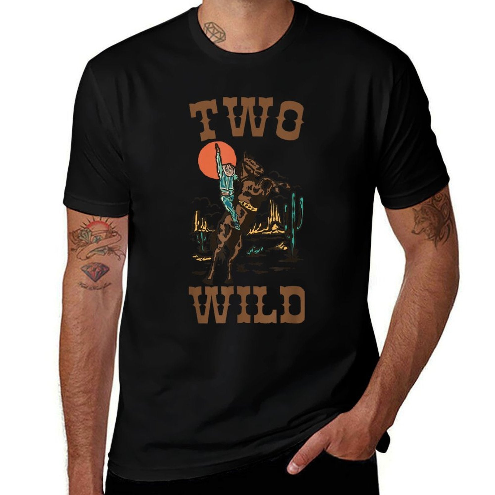 Two Wild 2nd Birthday Cowboy 2 Years Old Boys Kids  Lightweight T-Shirt