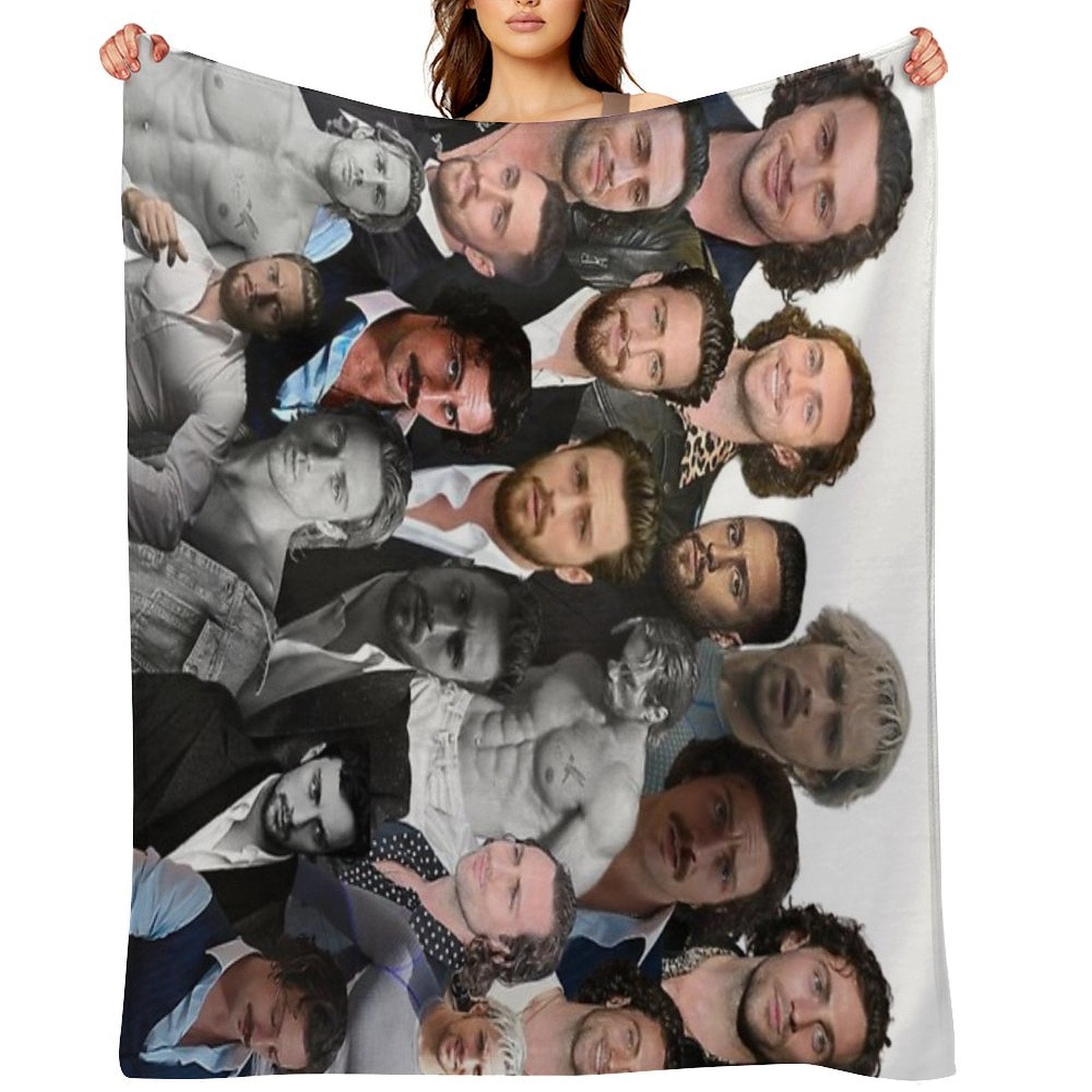 Aaron-taylor Johnson Photo Collage Machine-washable Throw Blanket