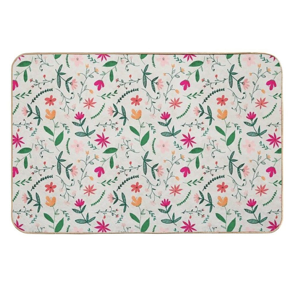 Floral Seamless Pattern  Slip-Resistant Bath Mat