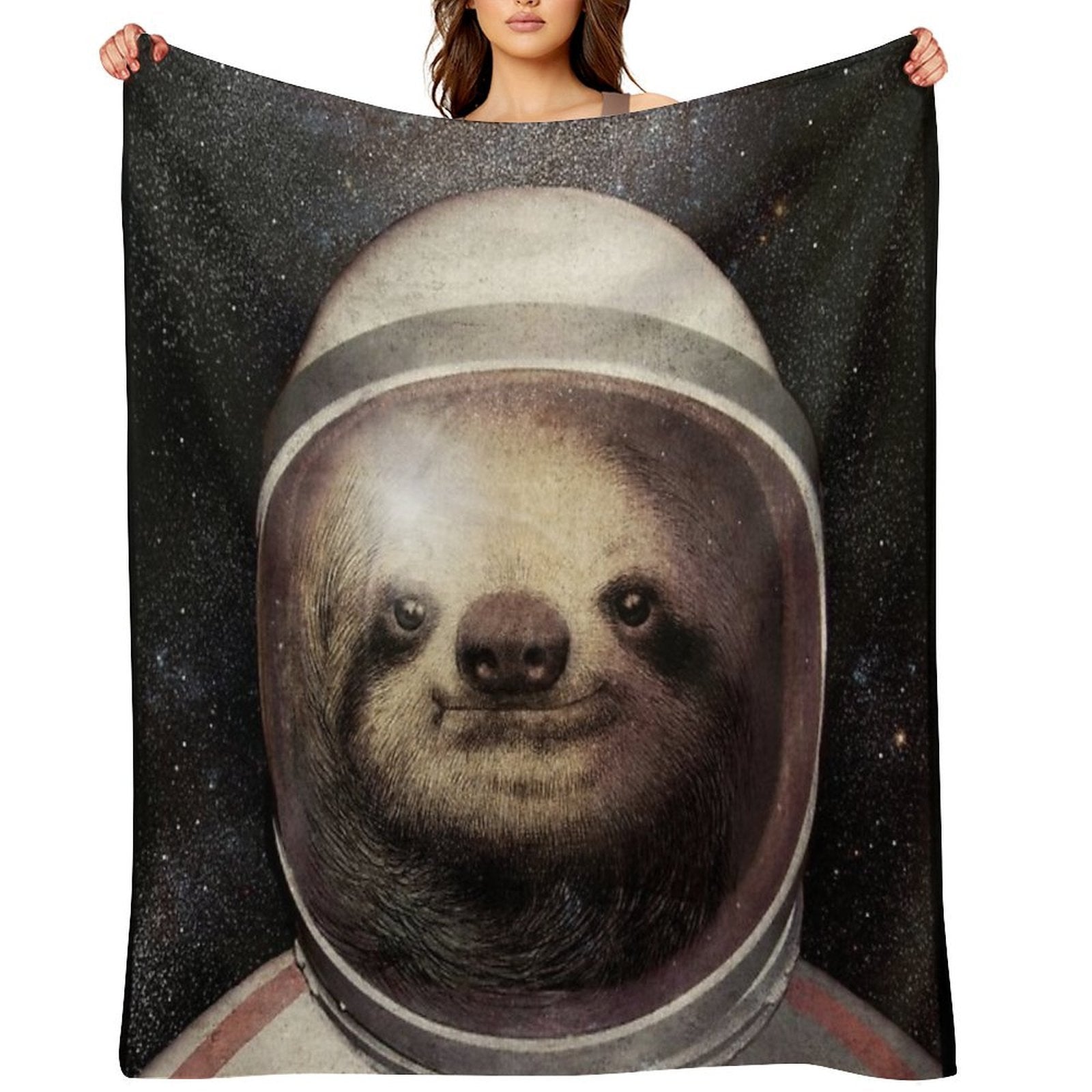 Space Sloth Shrink-resistant Throw Blanket
