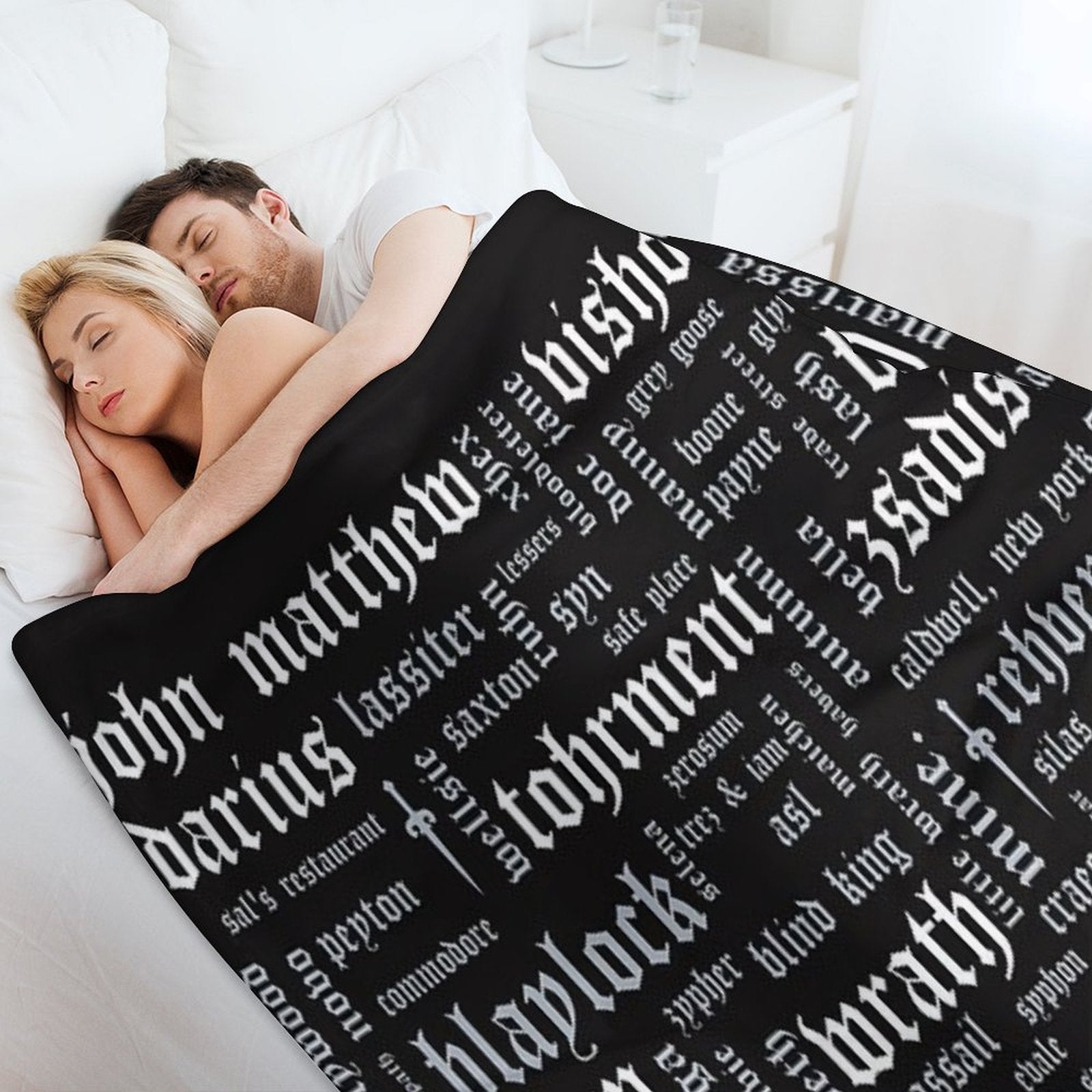 Black Dagger Brotherhood Word Cloud - Landscape All-season Throw Blanket