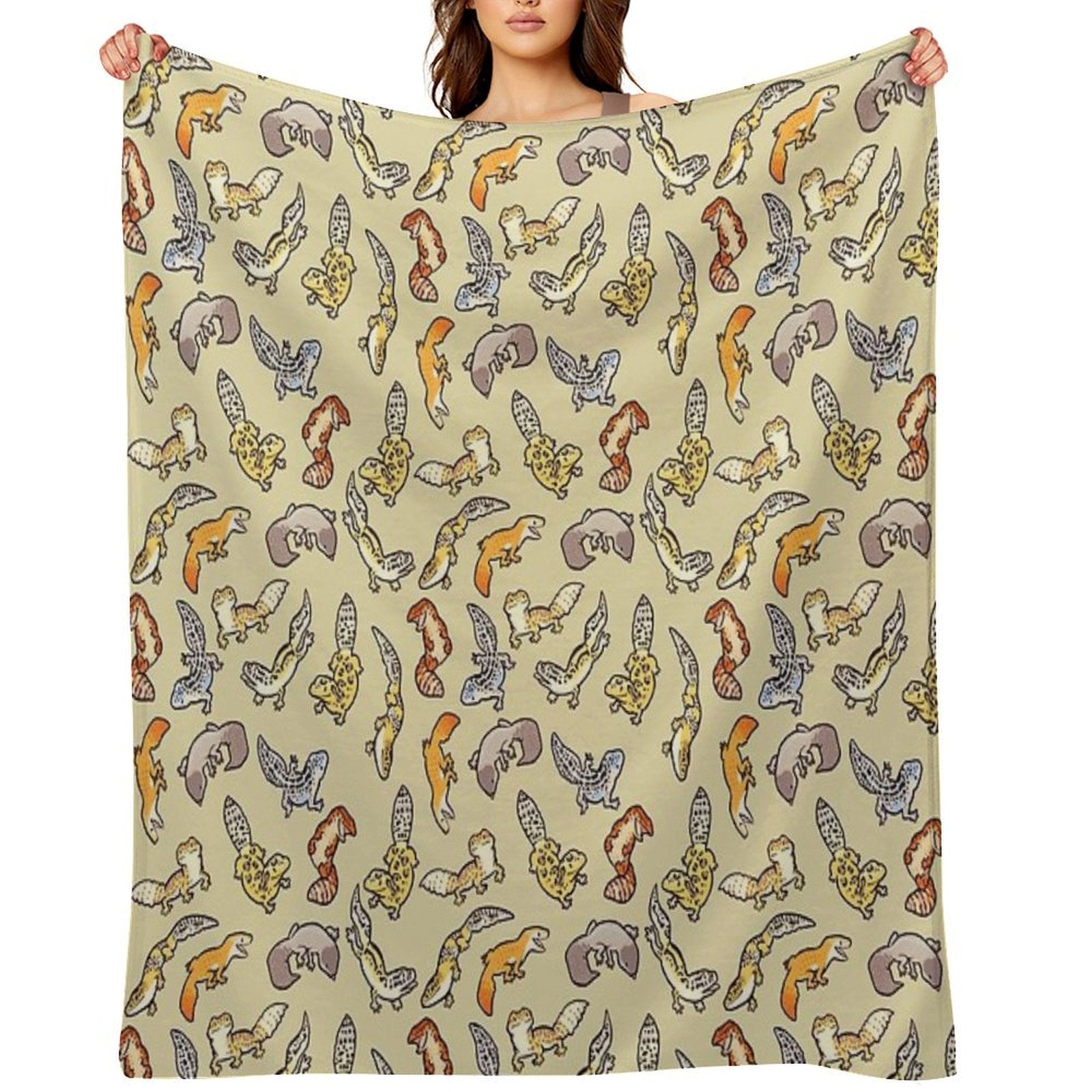 Chub Gecko Babies Wrinkle-free Throw Blanket