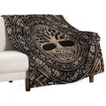 Tree of Life -Yggdrasil Runic Pattern Quick-dry Throw Blanket