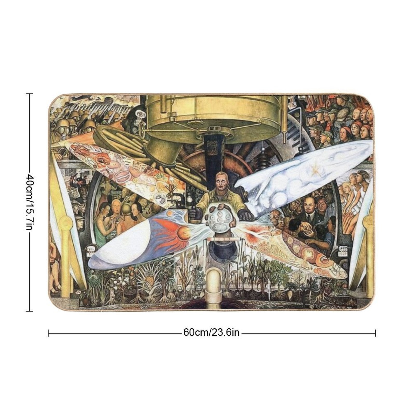 Diego Rivera Famous Paintings  Repositionable Bath Mat