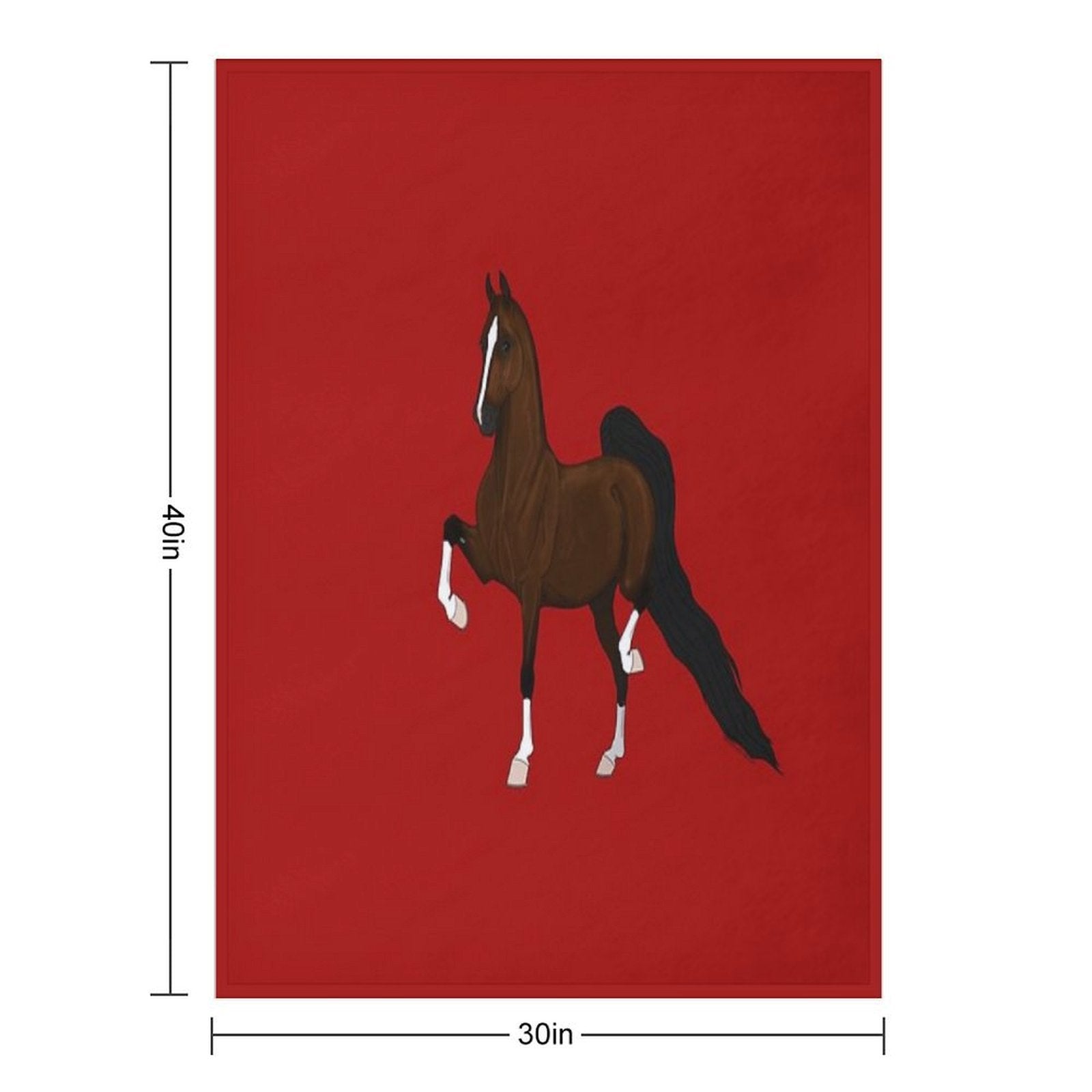 Bay American Saddlebred Horse Compact Throw Blanket