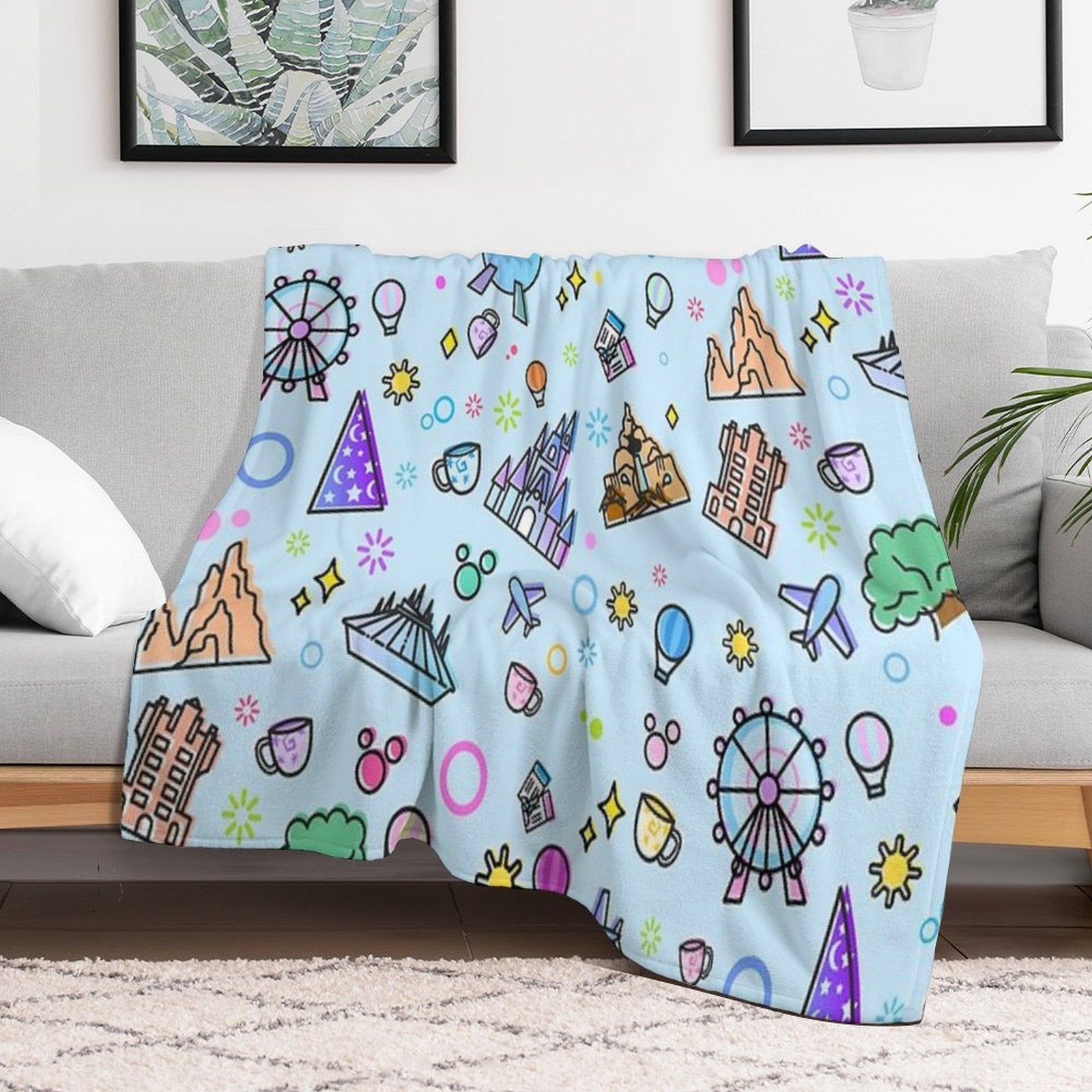 Meet Me at My Happy Place Pattern Gift-ready Throw Blanket