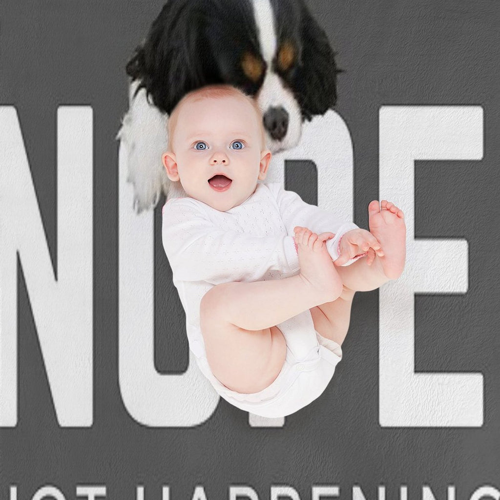 Nope. Not Happening. (Sleepy Cavalier King Charles Spaniel) Eco-conscious Throw Blanket