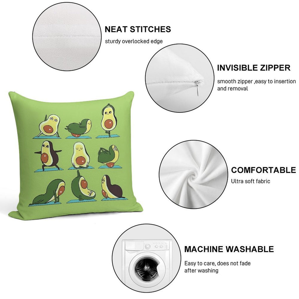 Avocado Yoga Soft Bedroom Essential Throw Pillow