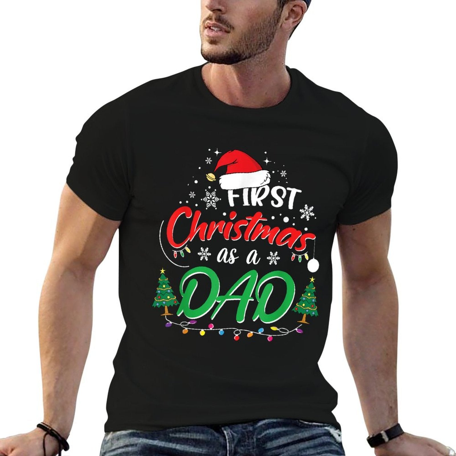 First Christmas As A Dad New Daddy 1st Christmas  Eco-friendly Material T-Shirt