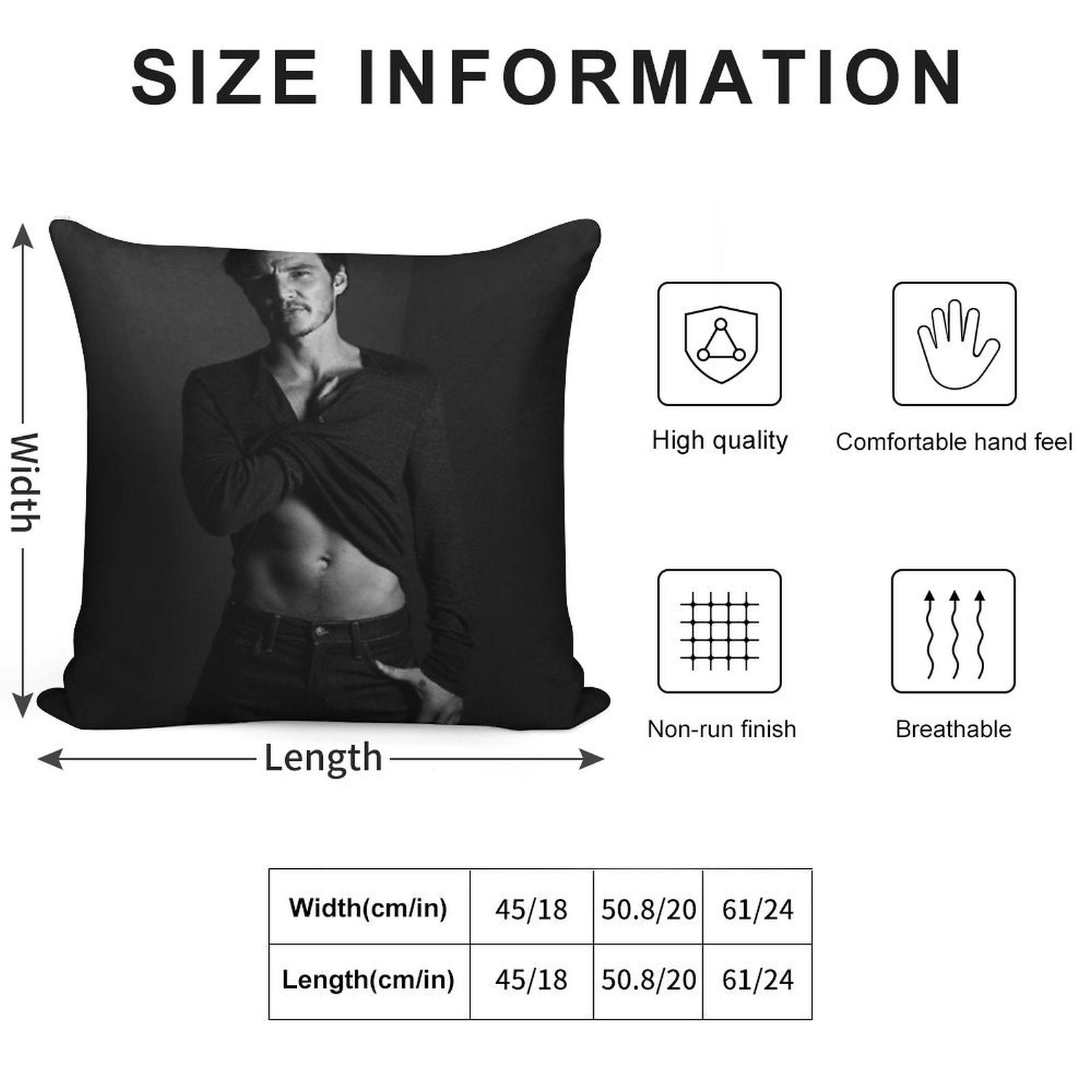 Pedro Pascal - BW I Soft Skin-Friendly Throw Pillow