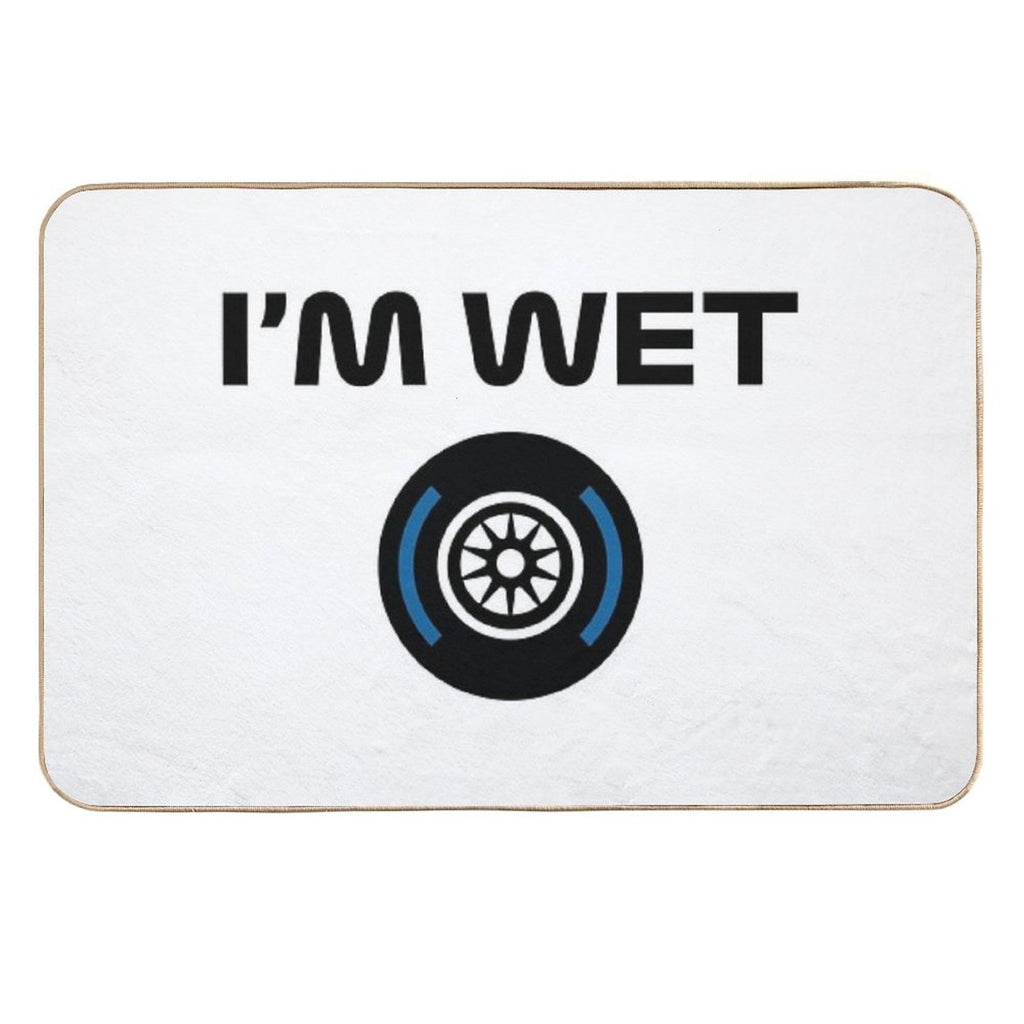 Funny Design I'm Wet (Wet Tyre Design - Black)  Versatile Bath Mat