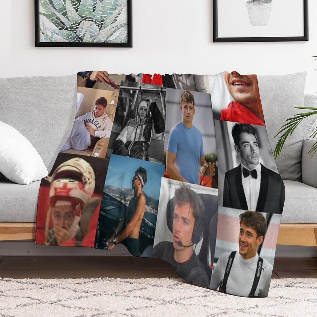 Charles Leclerc Picture Collage Premium Throw Blanket