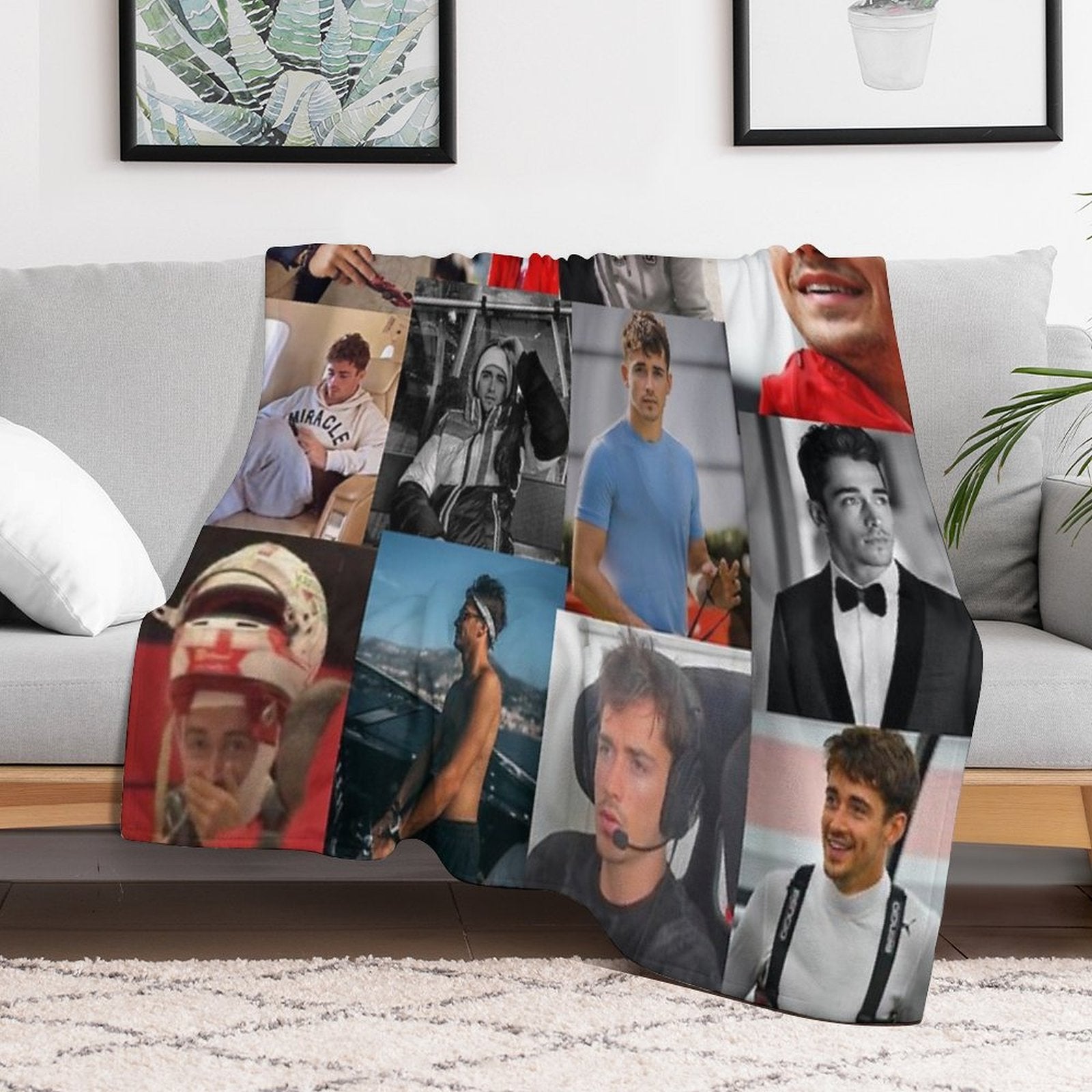 Charles Leclerc Picture Collage Premium Throw Blanket