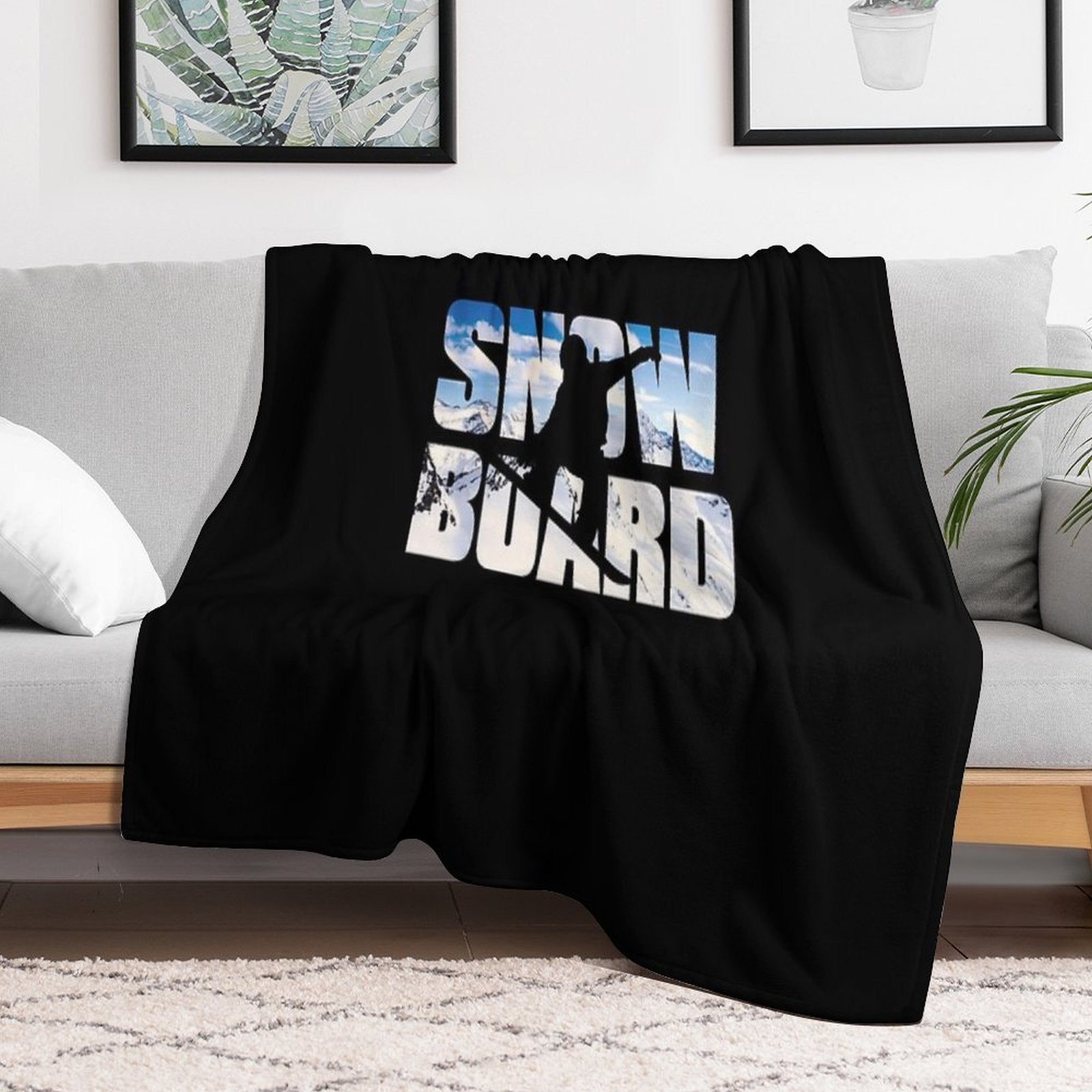 Snowboard Eco-conscious Throw Blanket