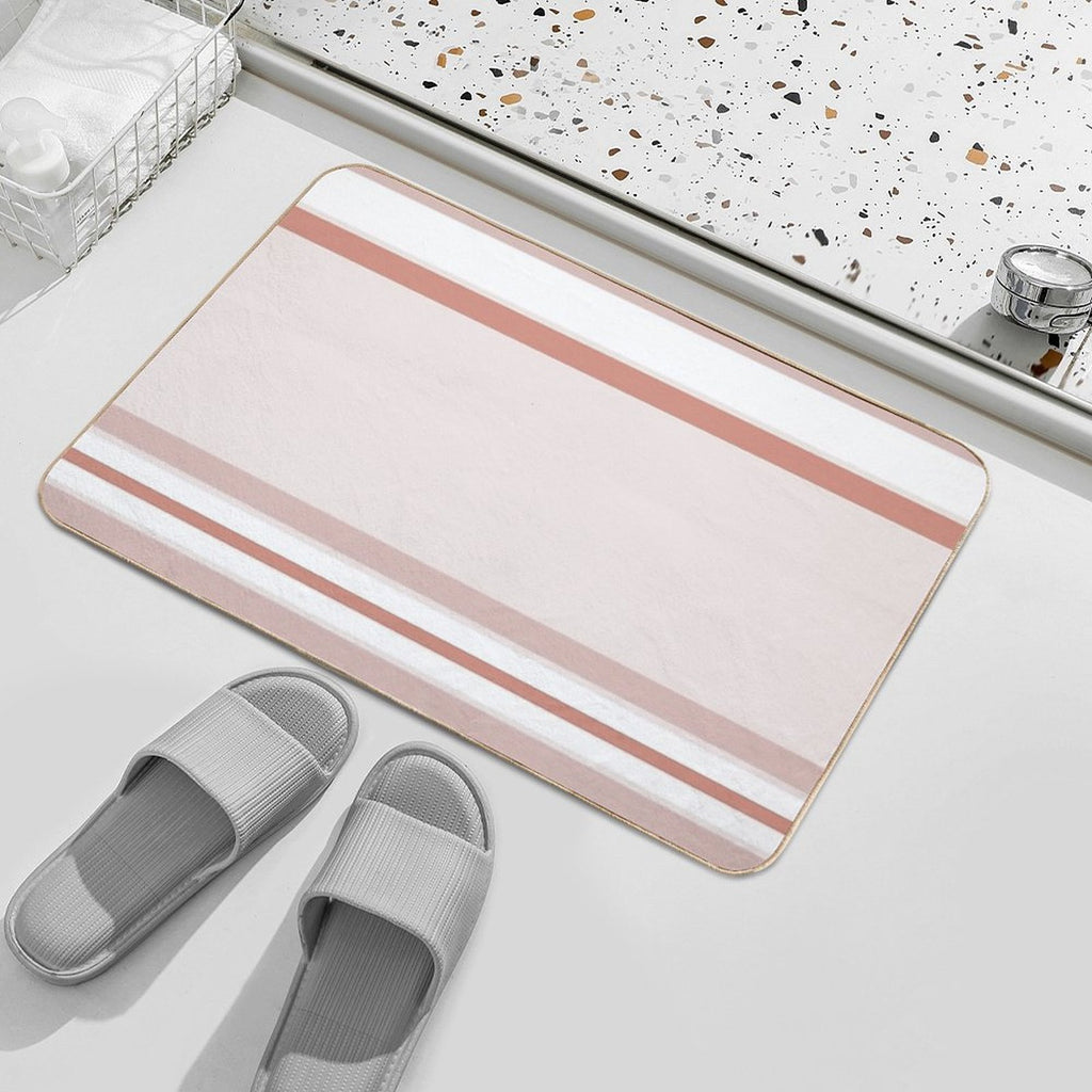 Line Art Neutral Peach  Eco-Friendly Bath Mat