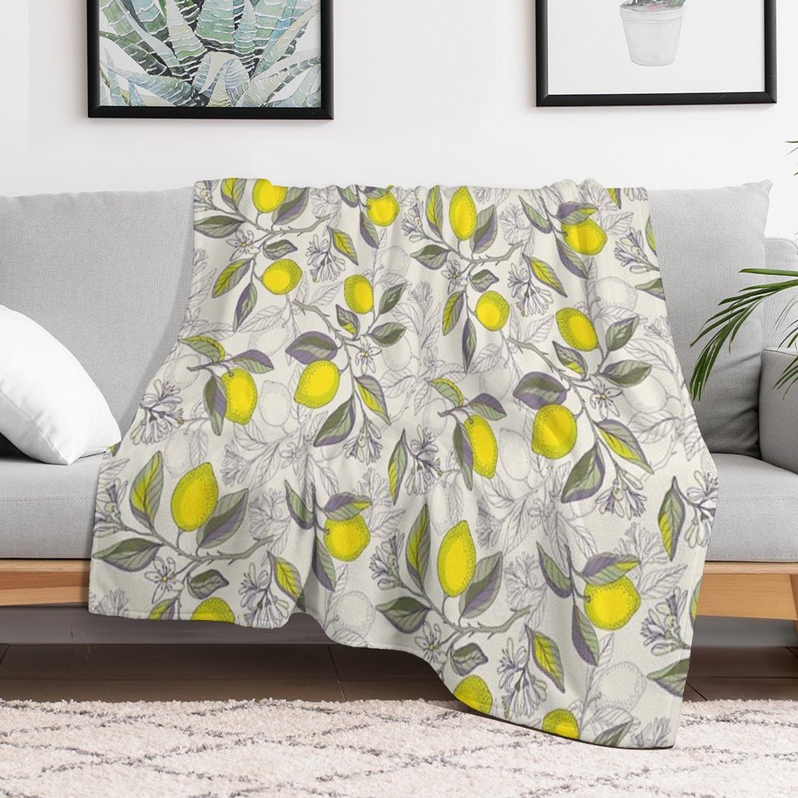 Lemon Pattern Gift-ready Throw Blanket