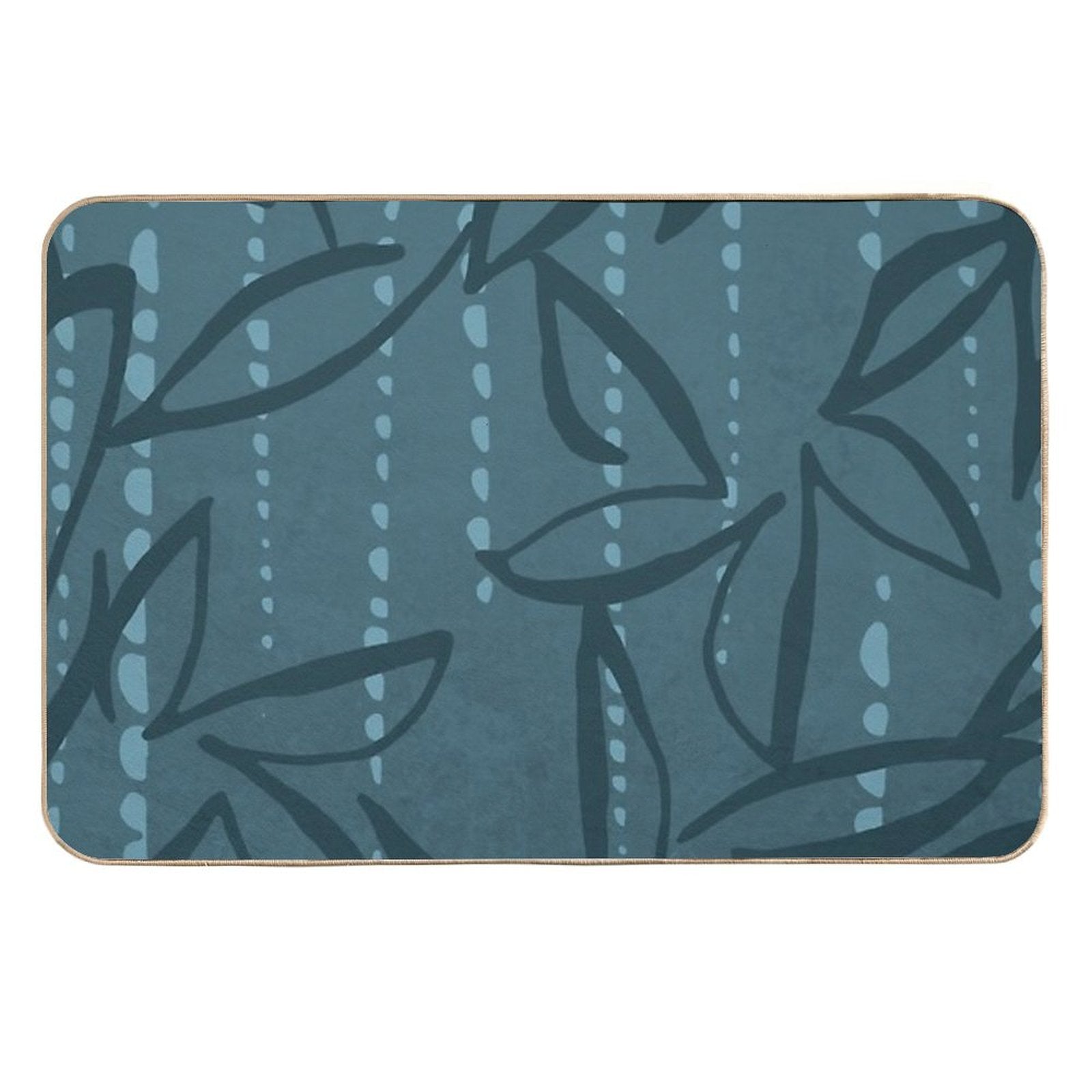 Teal Flowers  Toxin-Free Bath Mat