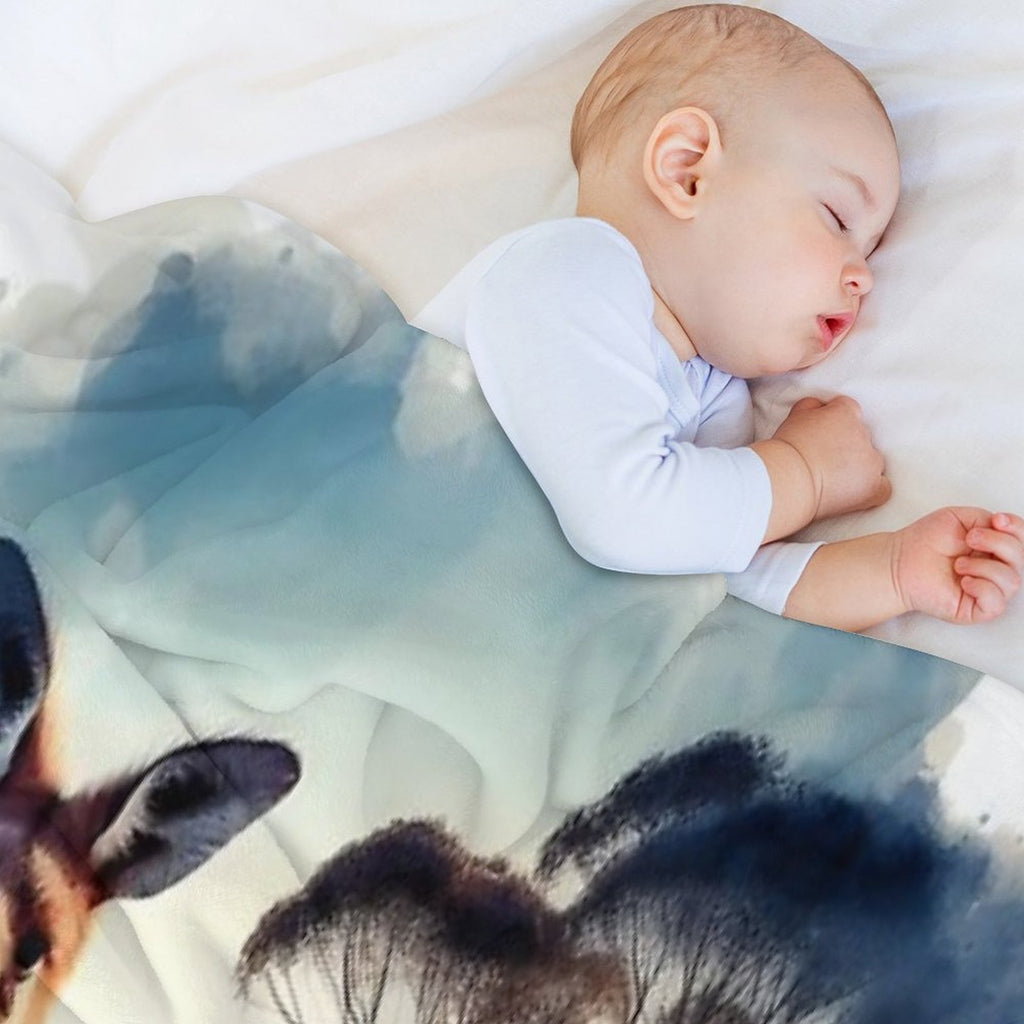 Kangaroo Plush Throw Blanket