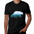 Wolverine Print Landscape - Animal Wolverine  Ribbed Collar T-Shirt