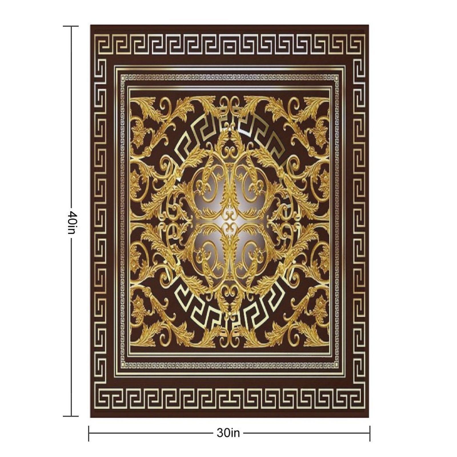 Baroque Greek Keys Gold Maroon Anti-pilling Throw Blanket