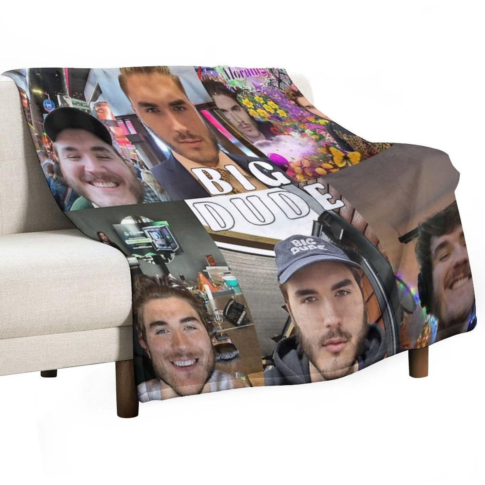 Jschlatt Big Dude Montage Shrink-resistant Throw Blanket