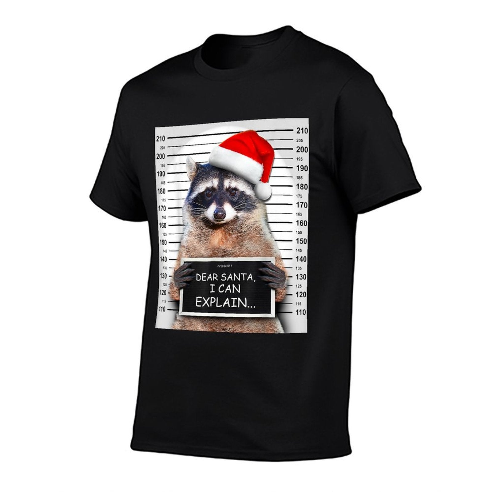 Dear Santa I Can Explain Funny Christmas Raccoon  Moisture-wicking T-Shirt