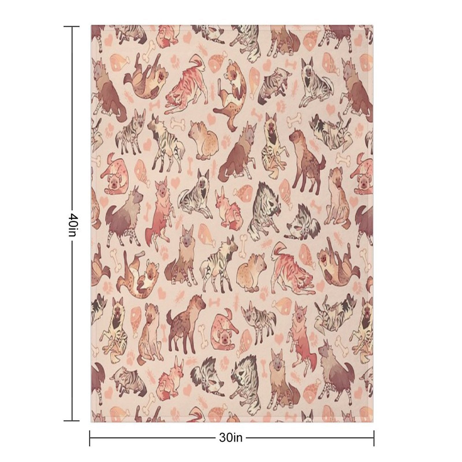 Hyenas in Creamy Orange Travel-friendly Throw Blanket