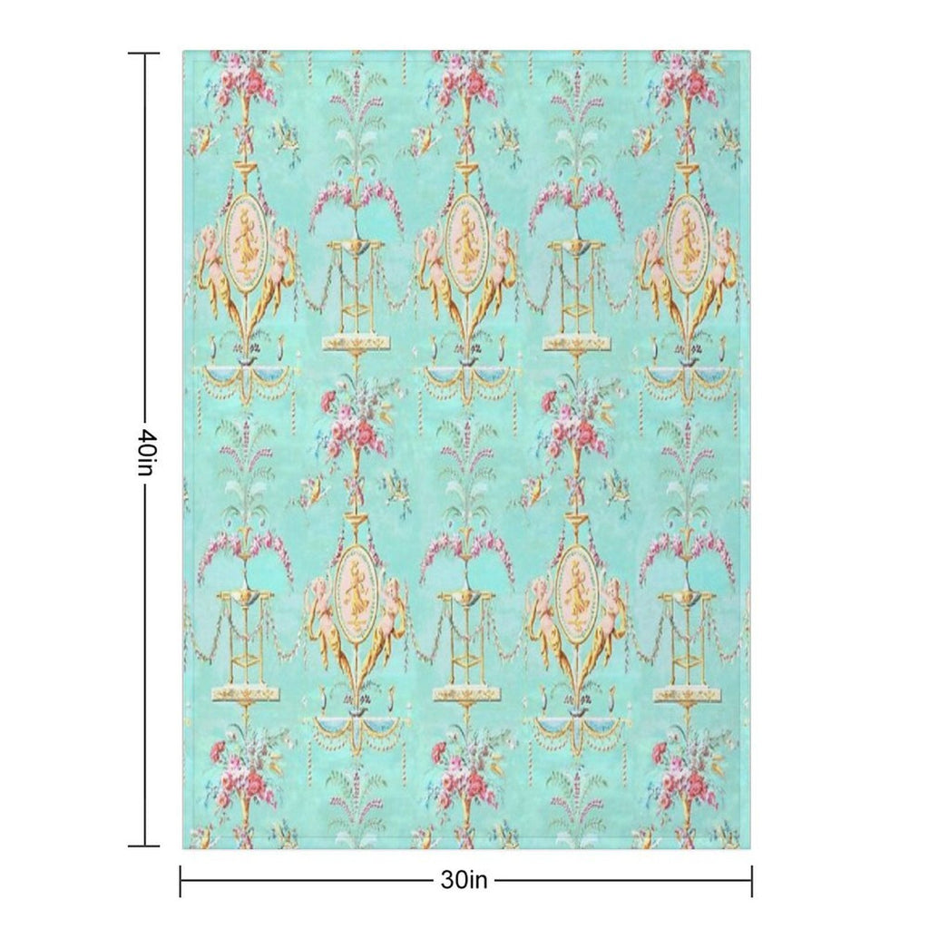 Marie Antoinette French Rococo Paris Pattern Quick-dry Throw Blanket