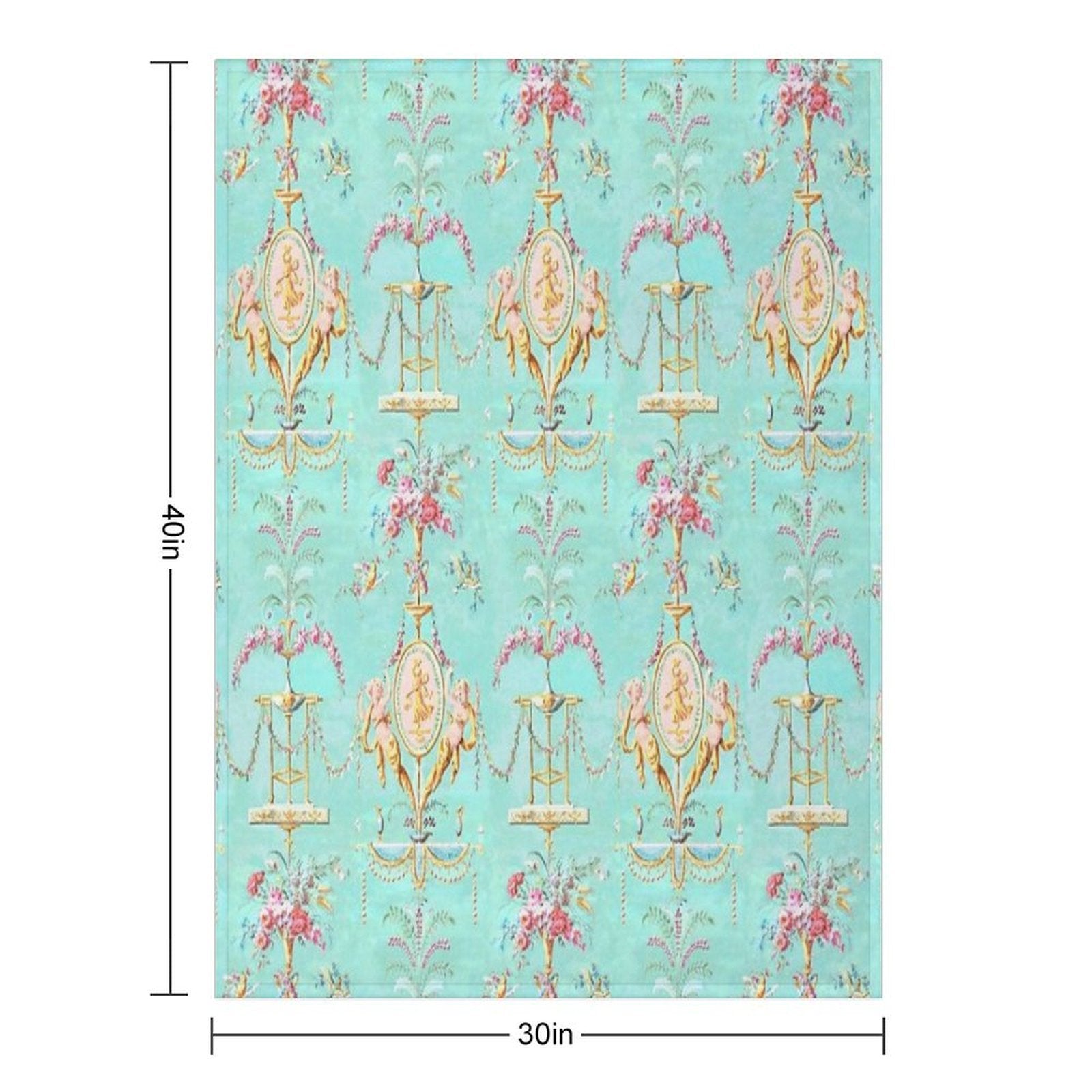 Marie Antoinette French Rococo Paris Pattern Quick-dry Throw Blanket