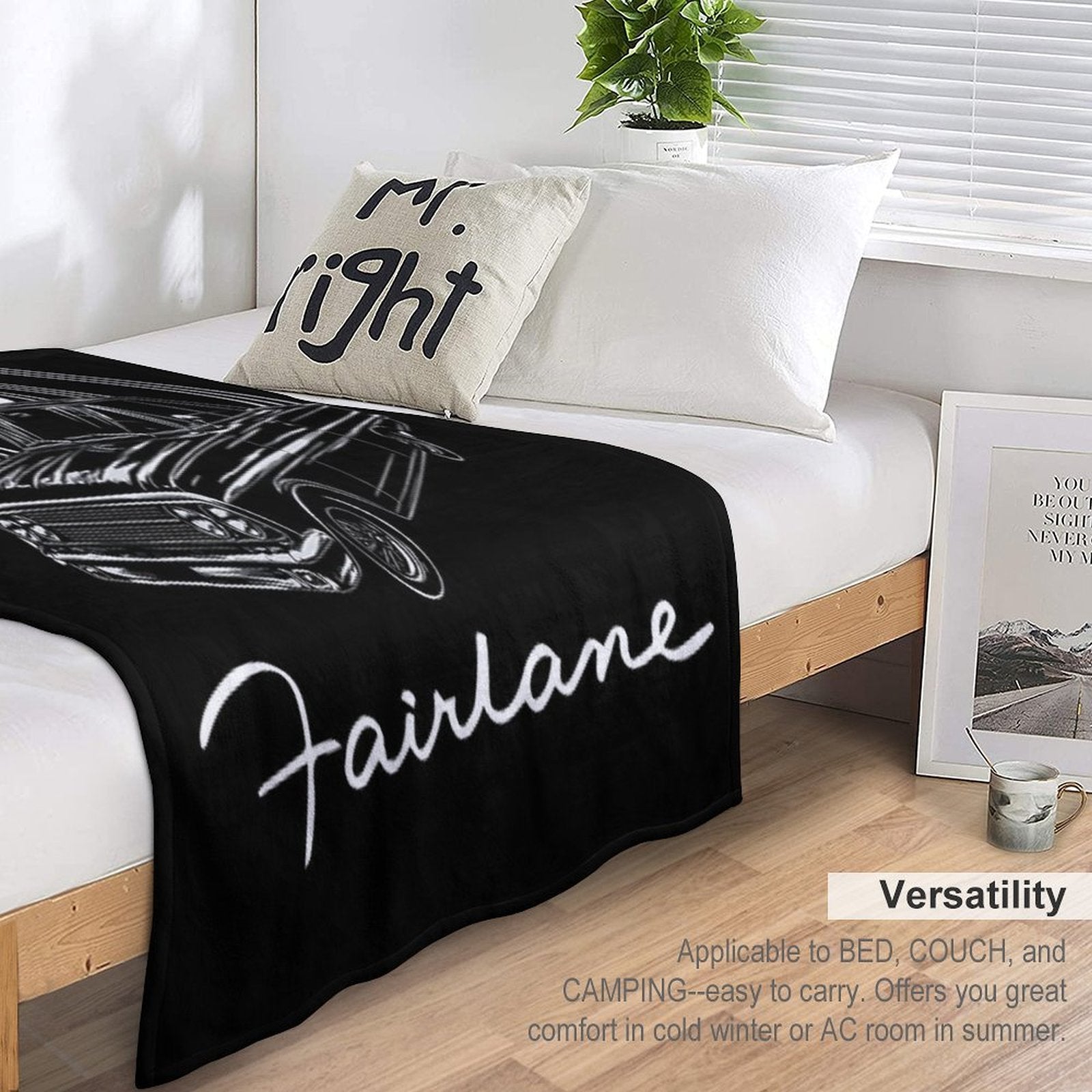 White Fairlane Lightweight Throw Blanket