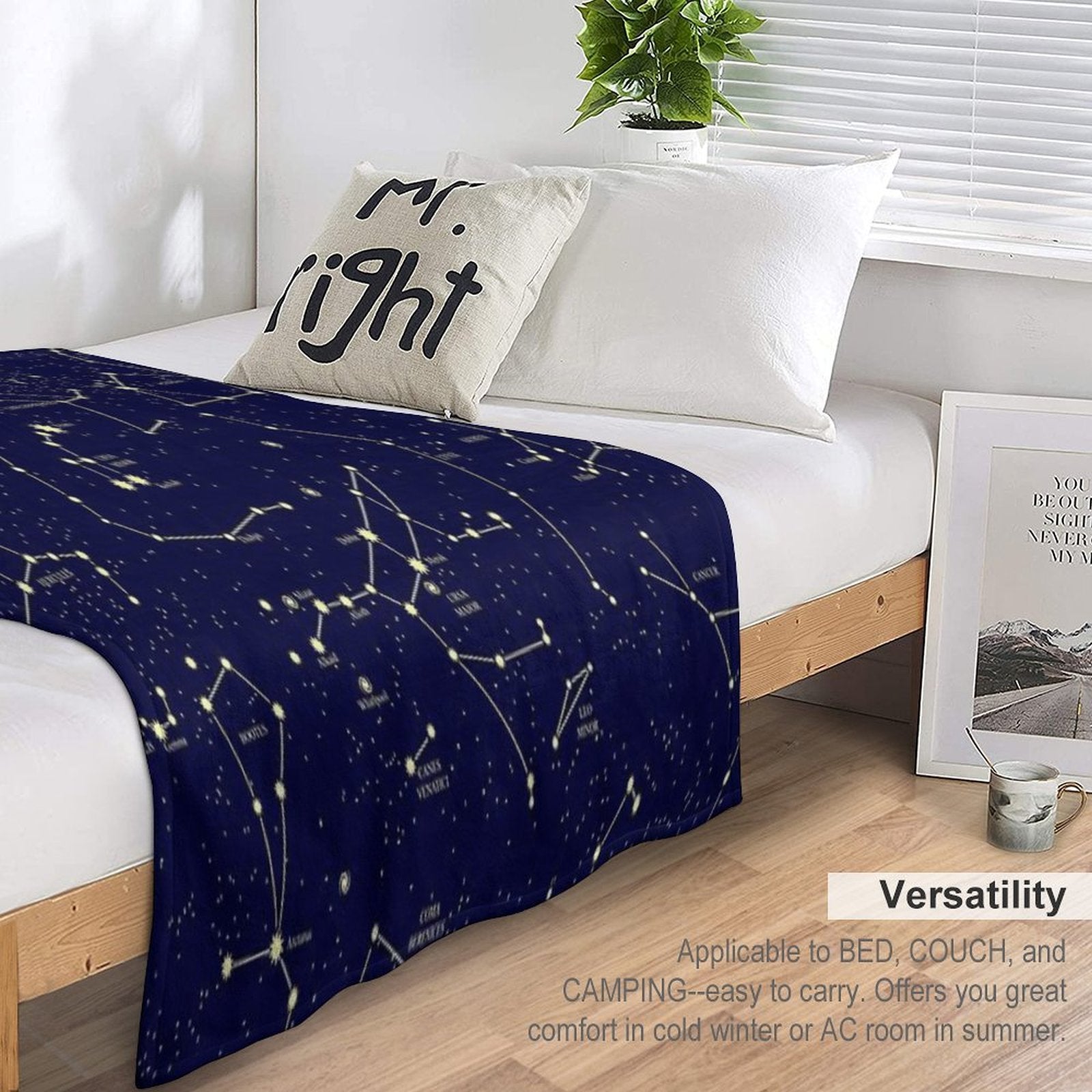 Constellation Astronomy Star Map Night Sky Velvety-soft Throw Blanket