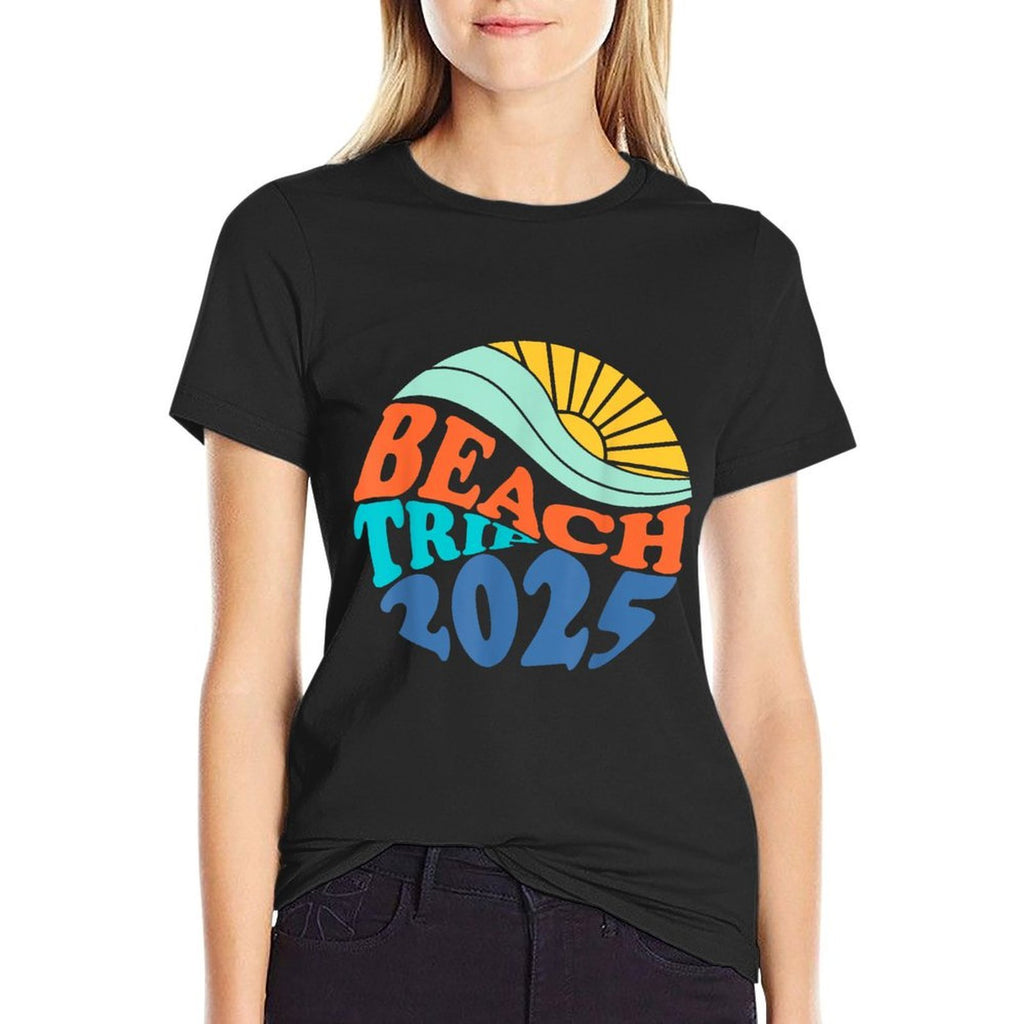 Beach Trip 2025 Beach Matching Family Summer Vacation  Heathered Texture T-Shirt