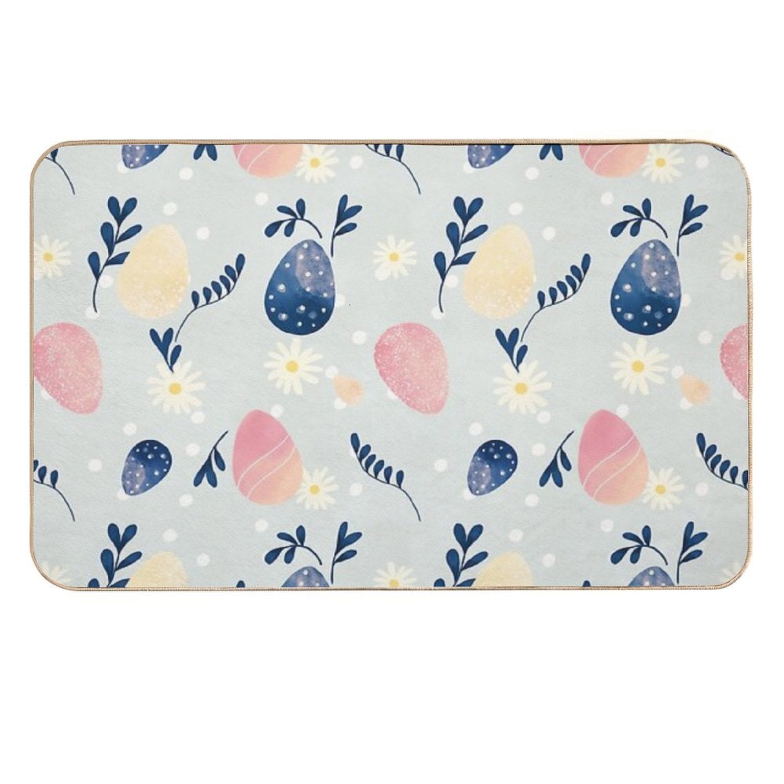 Easter Eggs And Flowers  Repositionable Bath Mat