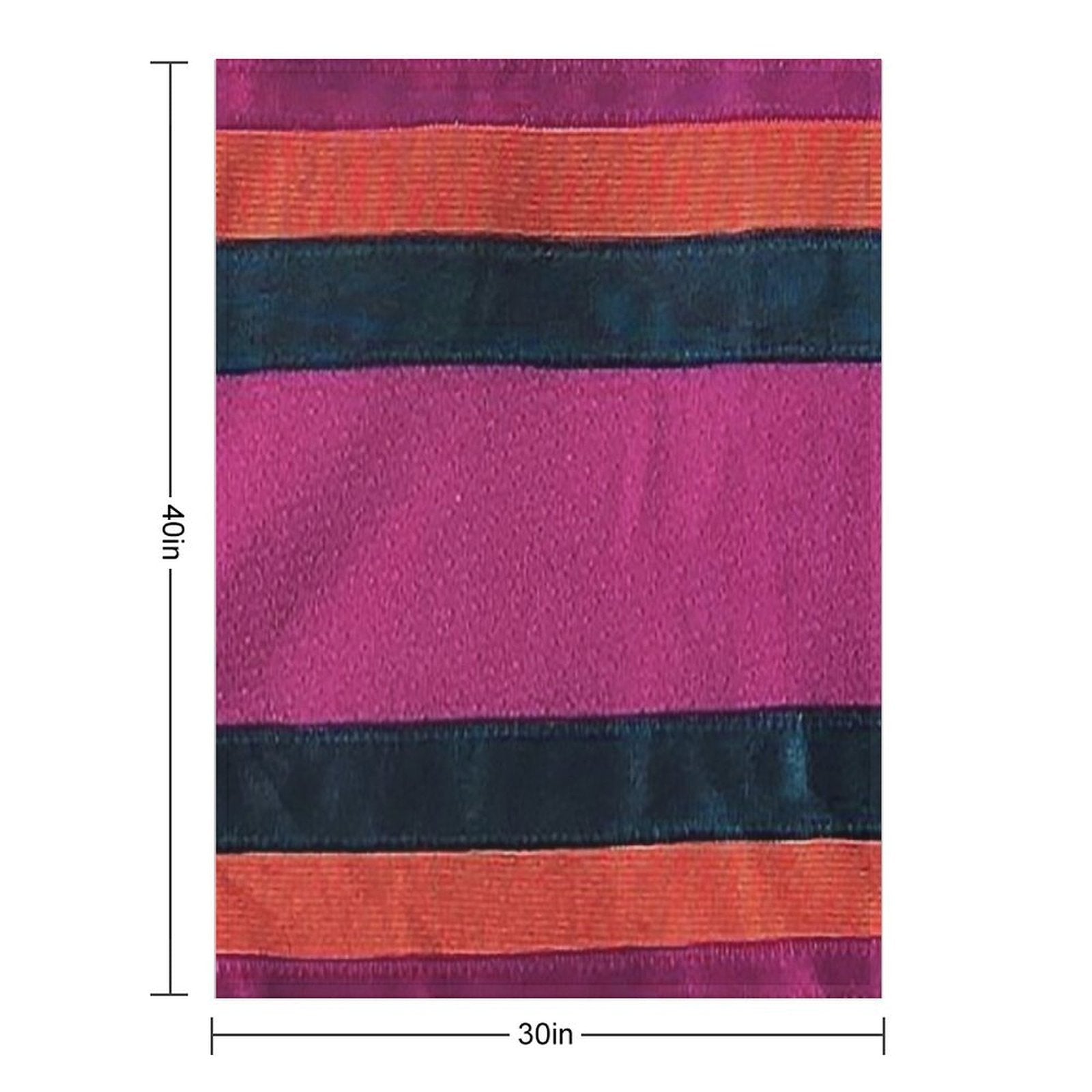 Hockey Jersey Stripes, Magenta  Blue Orange Stripes Premium Throw Blanket