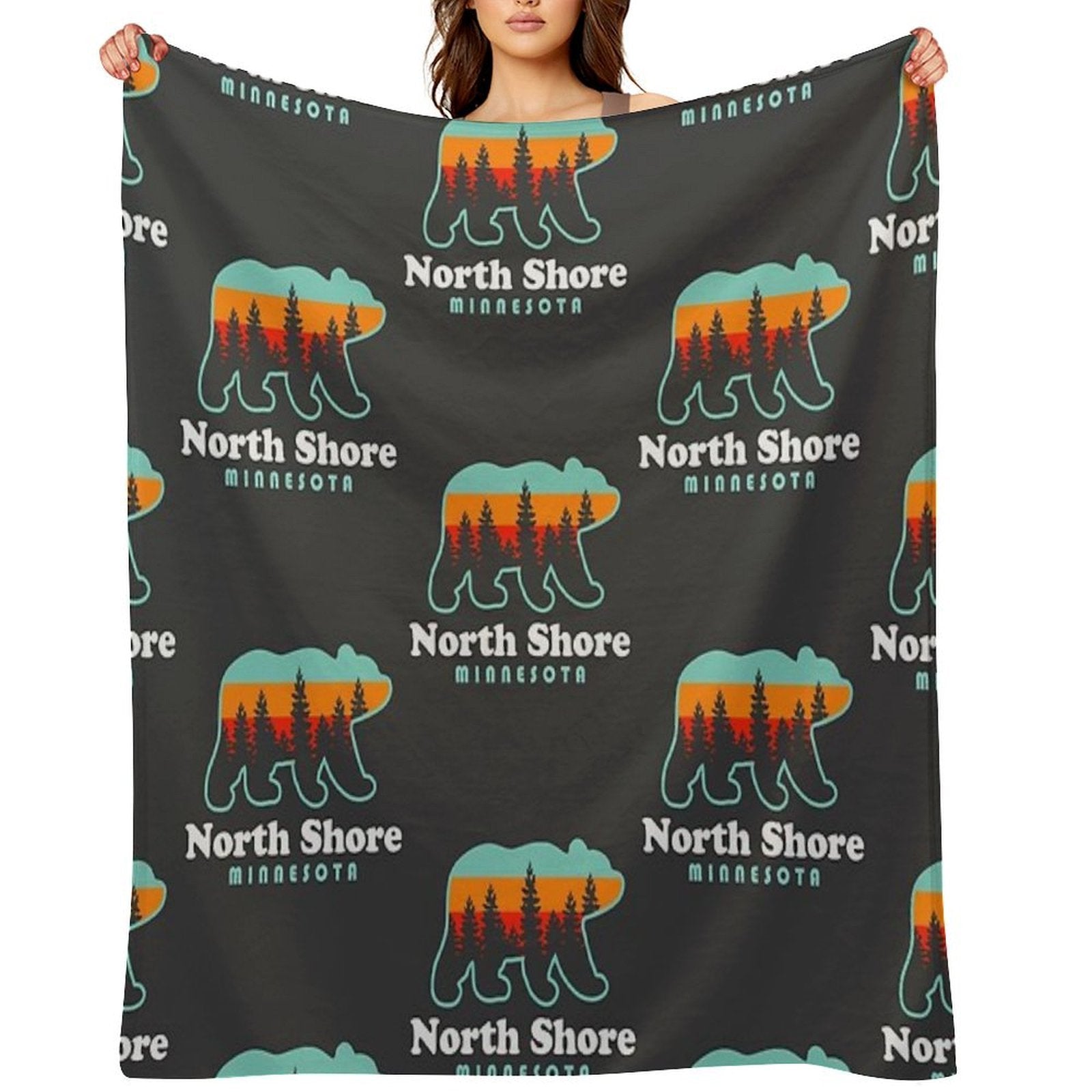 North Shore Minnesota Lake Superior Duluth MN Versatility Throw Blanket