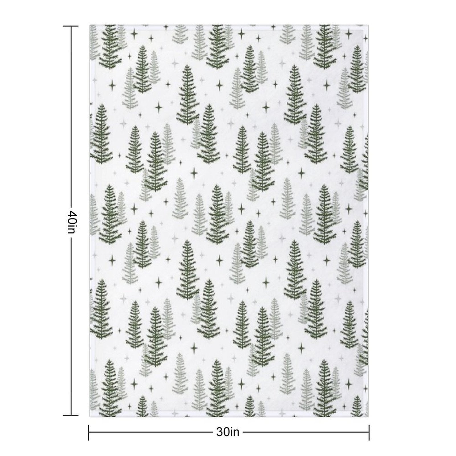 Christmas Night with Green Trees Quick-dry Throw Blanket