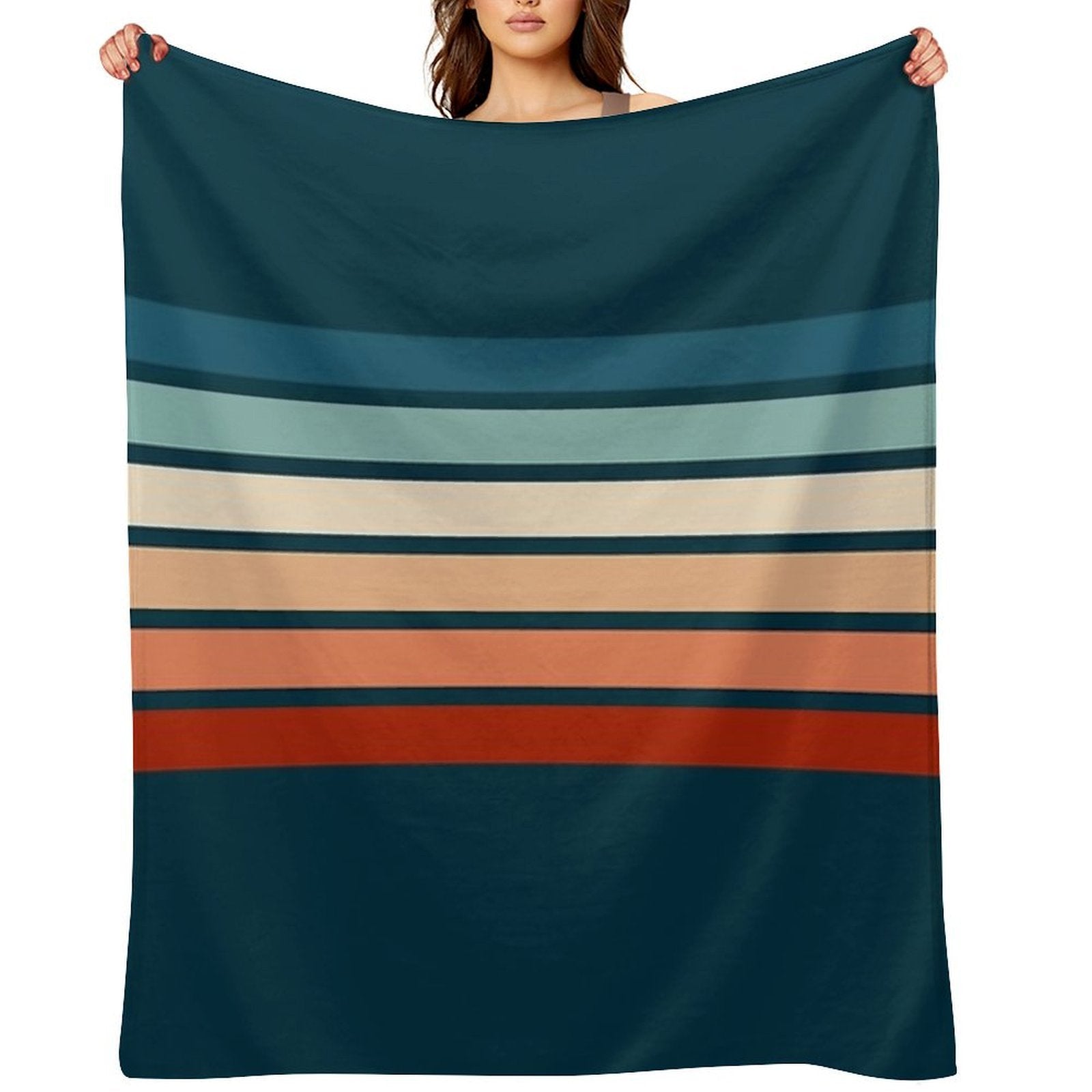 70s Vintage Retro Stripes Quick-dry Throw Blanket