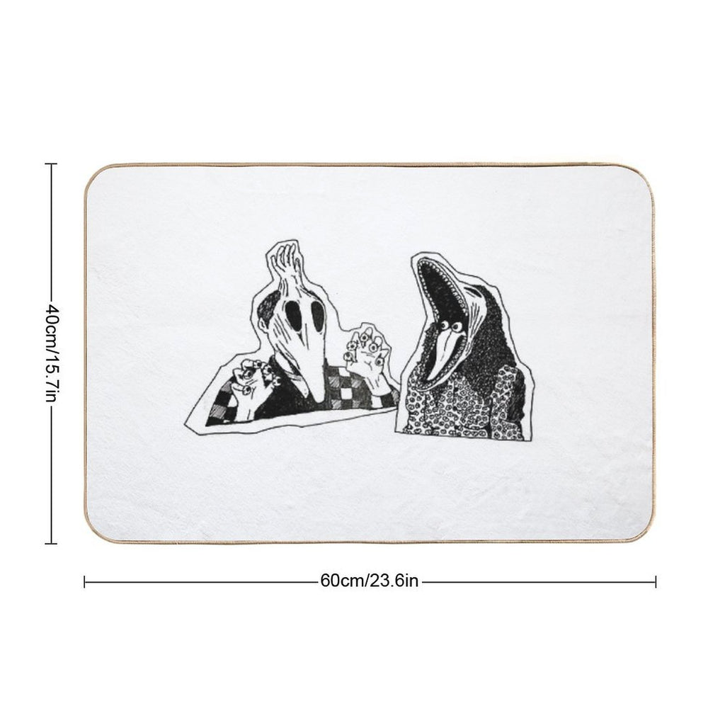 Adam & Barbara Monster Couple Beetle Juice Inspired Halloween 80's Goth Cult Film  Toxin-Free Bath Mat