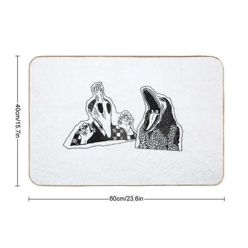 Adam & Barbara Monster Couple Beetle Juice Inspired Halloween 80's Goth Cult Film  Toxin-Free Bath Mat