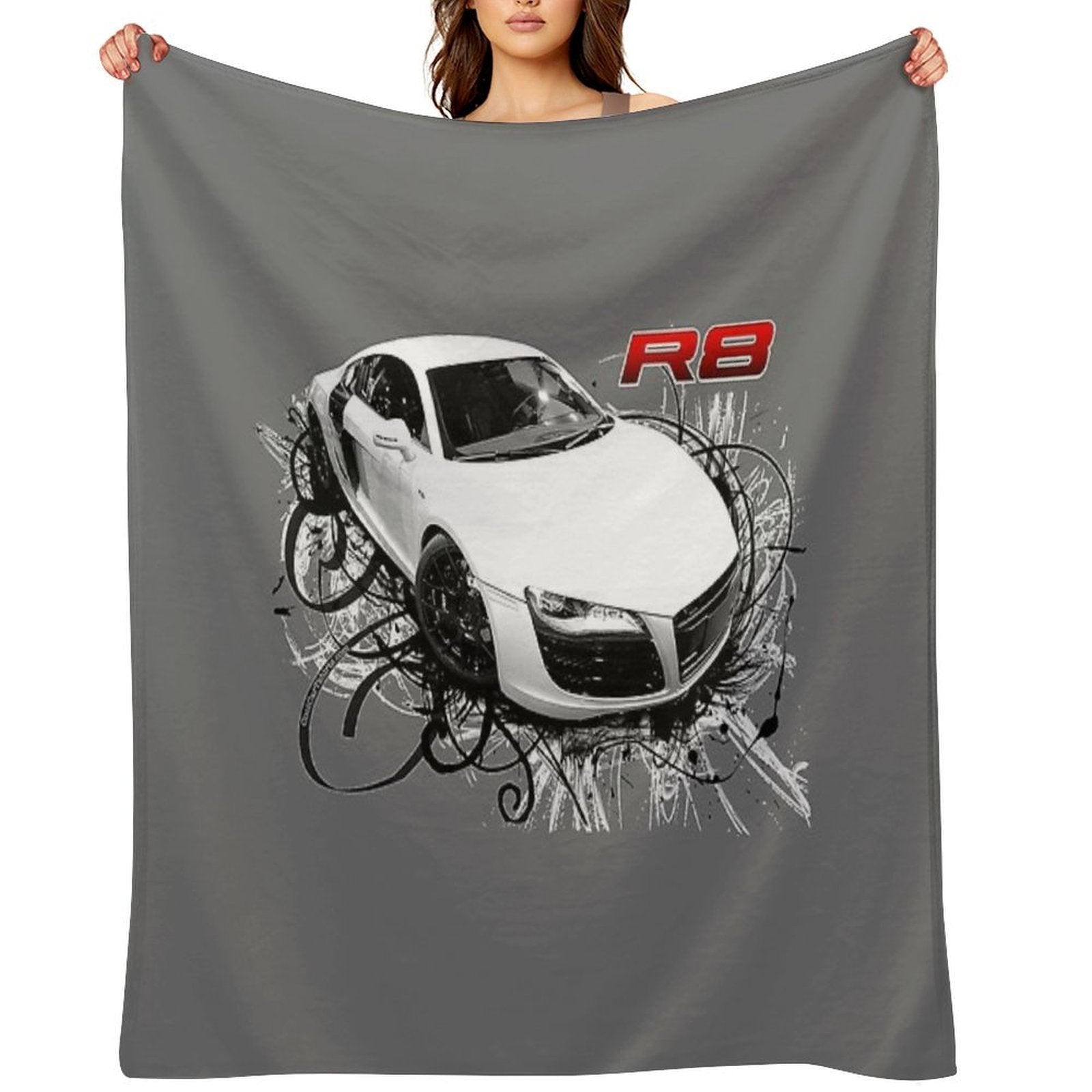 Audi R8 in Swirls Velvety-soft Throw Blanket