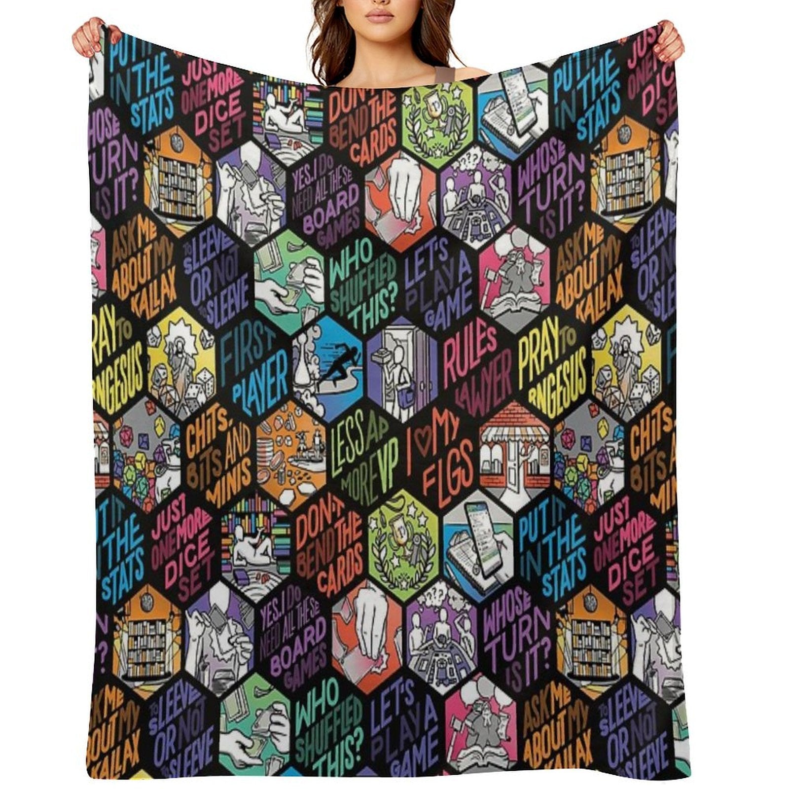 Board Gamer Isms Hex Wrinkle-free Throw Blanket