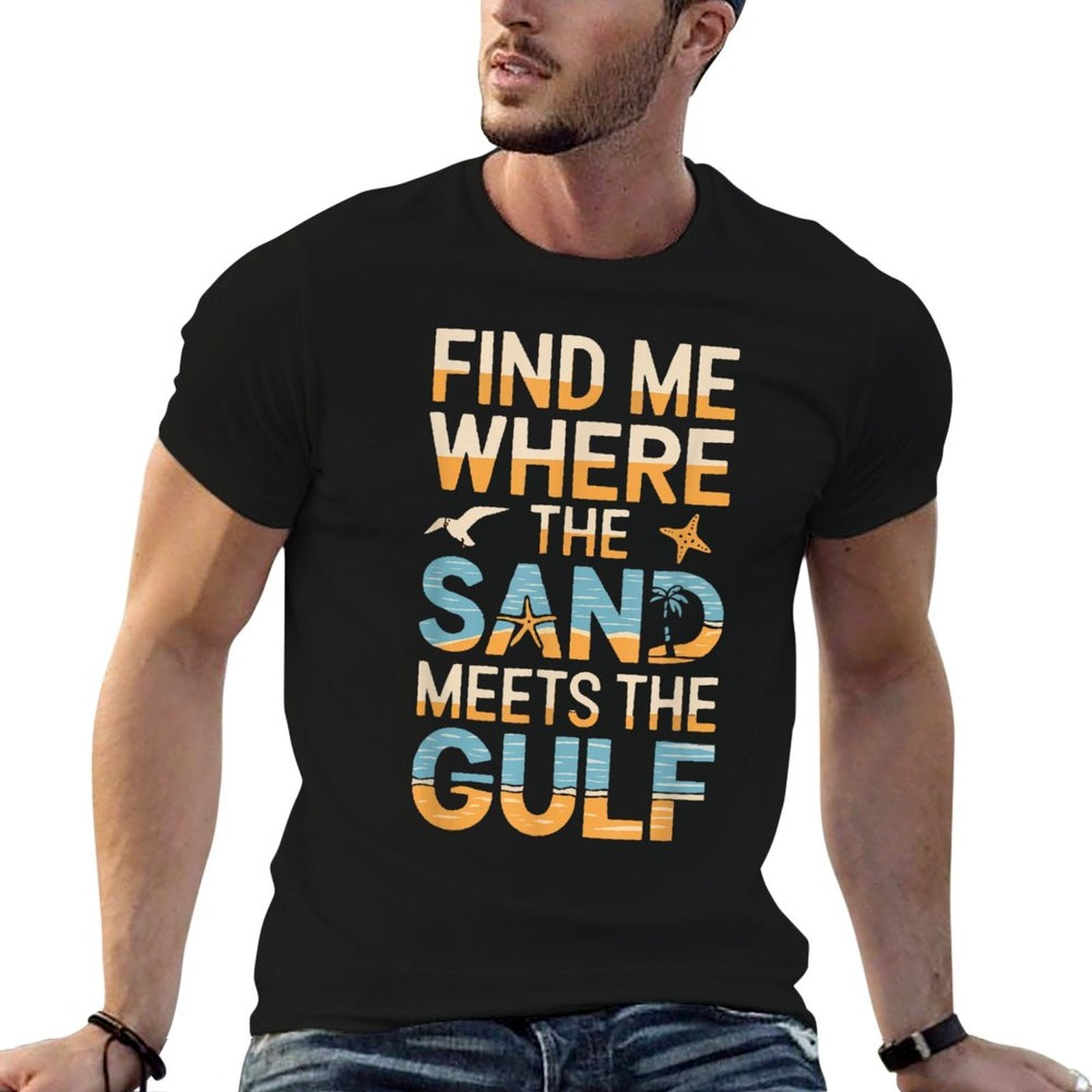 Gulf Of Mexico USA America Mexican Beach Ocean  High-quality Stitching T-Shirt