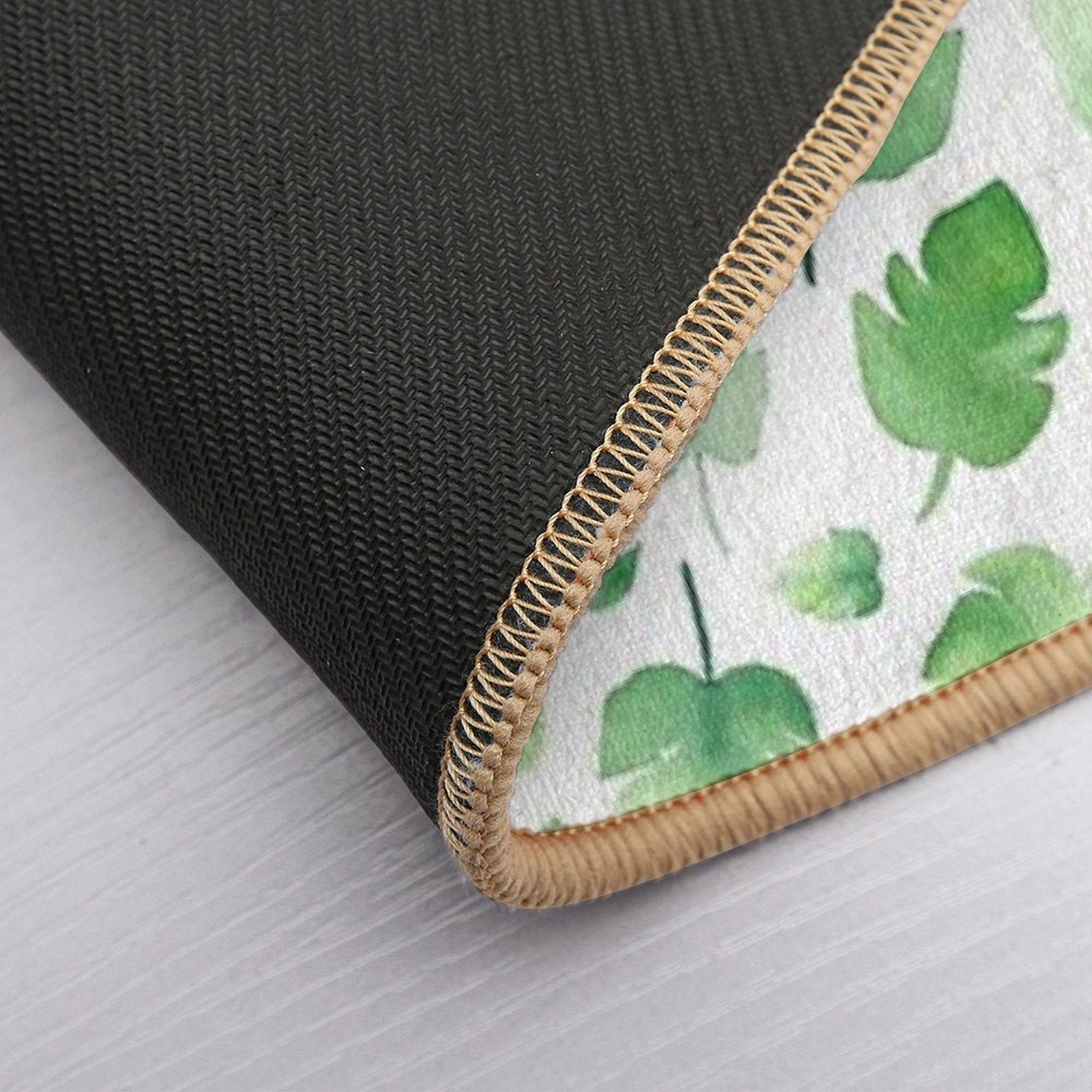 Watercolor Monstera Leaves Pattern  Fade-Resistant Bath Mat
