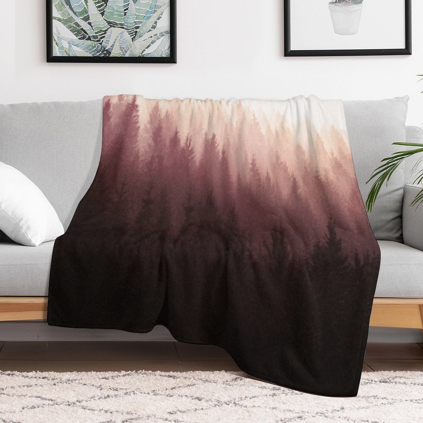 Chasing Light  Exploring A Vintage Mountain Fairytale Wilderness Forest With Cascadia Trees Covered In Magic Fog All-season Throw Blanket