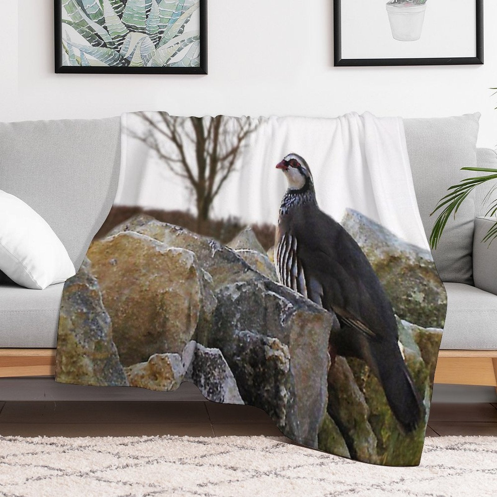 Winter Partridge Velvety-soft Throw Blanket