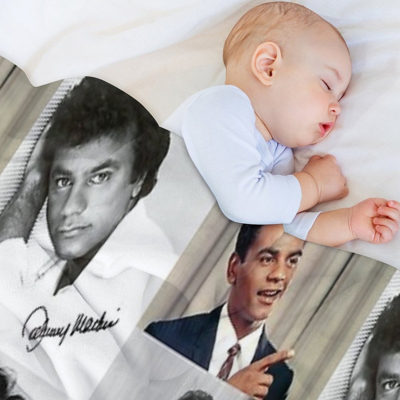 Johnny Mathis Collage Plush Throw Blanket
