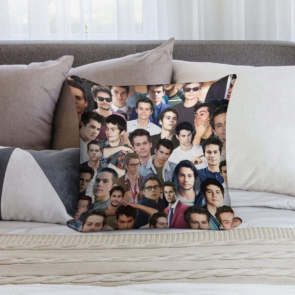 Dylan O'brien Collage Soft High-Density Material Throw Pillow