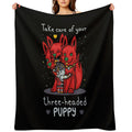 Three-headed Puppy Quick-dry Throw Blanket